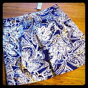 Blue & White/Cream Flower Print Skirt